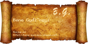 Bene Gyöngyi névjegykártya