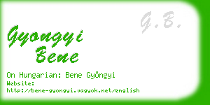 gyongyi bene business card